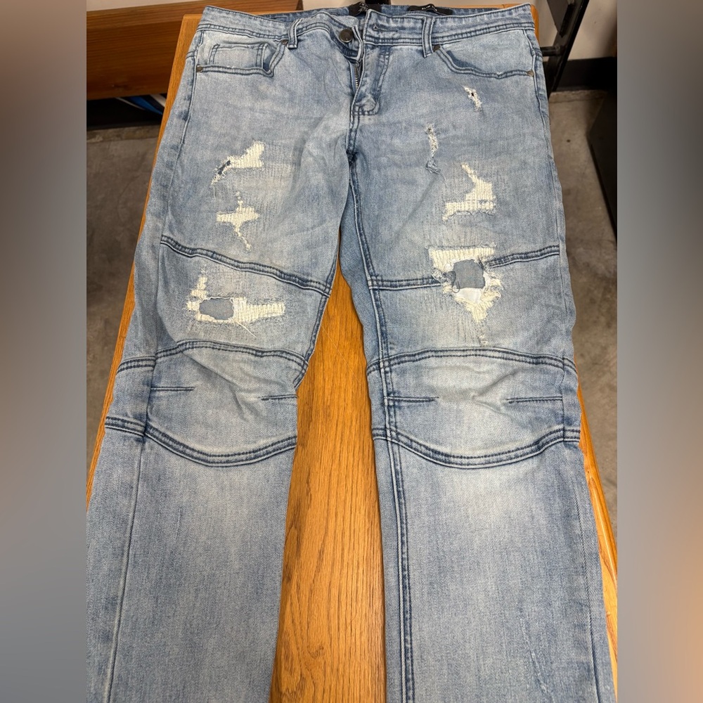 Cotton On Light Blue Distressed Skinny Jeans